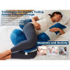 Maternity Pillow - Soft Velvet Full Body Support for Pregnant Women - Adjustable Cover, 3 kg, Grey & Blue