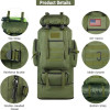 Expandable 100L Waterproof Men's and Women's Backpack -Travel Hiking Climbing Bag -Outdoor Durable Camping Bag-Large capacity Oxford cloth bag