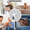 addigoes 1080P Security Camera Wired, 2.4G WiFi Home Surveillance Cam with 360° Pan/Tilt, Color Night Vision, Motion Detection, 2-Way Audio, SD/Cloud Storage, Pet Camera